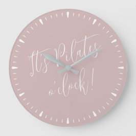 Relógio Grande É Pilates O' Clock Diversão Rosa Script Wall Clock