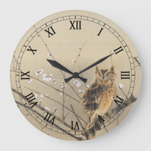 Relógio Grande Early Plum Blossoms de Nishimura Goun, Vintage Owl