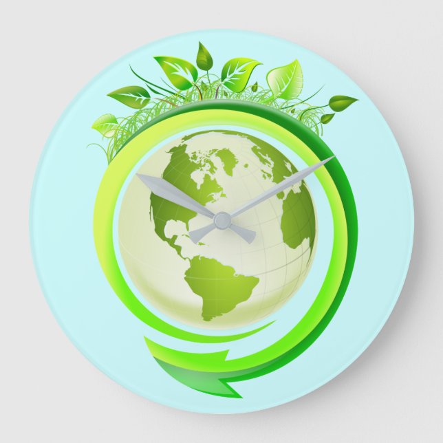 RELÓGIO GRANDE ECO DESIGN GREEN EARTH (Frente)
