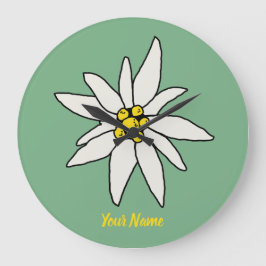 Relógio Grande Edelweiss Chalet Flower Huts Vintage Alm