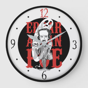 Relógio Grande Edgar Allan Poe Clock