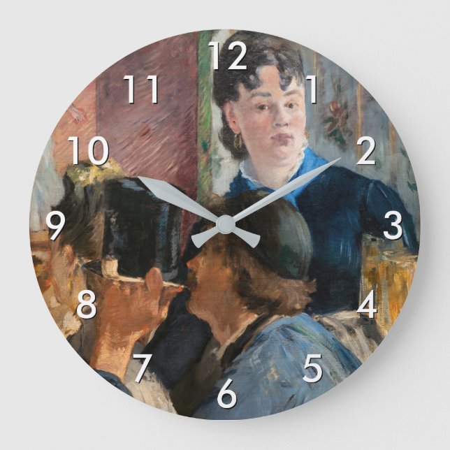 Relógio Grande Edouard Manet - garçonete servindo cerveja (Frente)