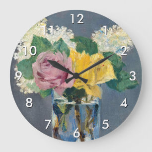 Relógio Grande Edouard Manet - Lilases e Rosas