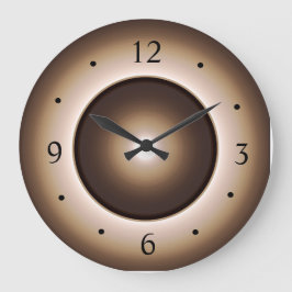 Relógio Grande Efeito de Lua Marrom/Tan em Design Impresso