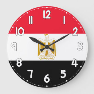 Relógio Grande Egypt Flag Wall Clock – Patriotic Egyptian Decor