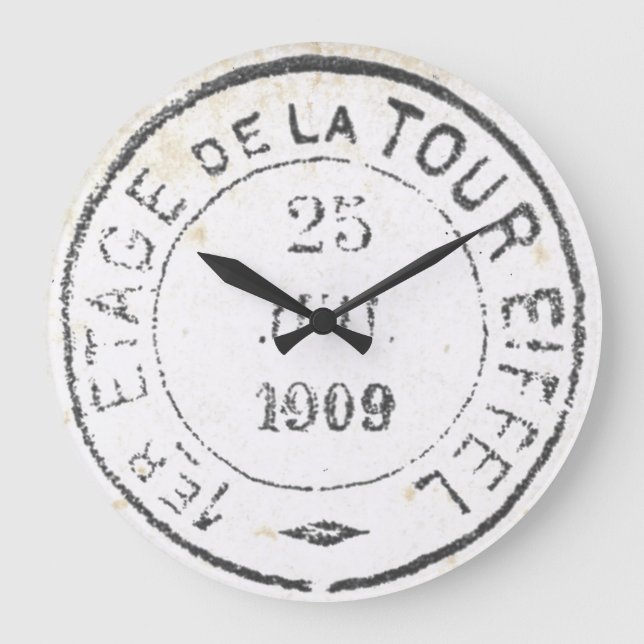 Relógio Grande Eiffel Torre - Marco Postal Francês Vintage (Frente)