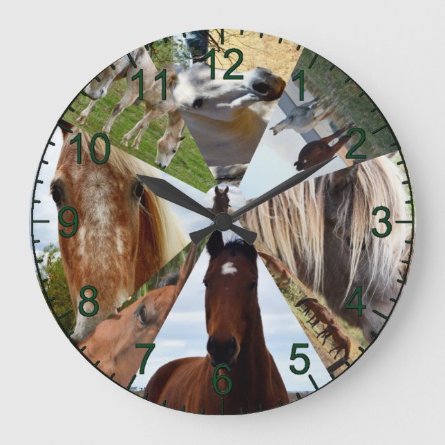 Relógio Grande Eight Horse Triangle, Wall Clock (Frente)