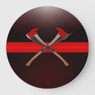 Relógio Grande Eixos de Fogo Cruzados de Linha Vermelha fina