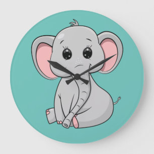 Relógio Grande Elefante Cute