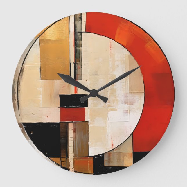 Relógio Grande Elegância Celestial: Exploração de Abstrato em Bei (Frente)