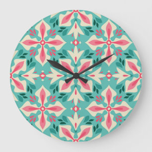 Relógio Grande elegância floral: motif vintage sem costura.
