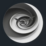 Relógio Grande Elegant Black and White Spiral Abstract Design,<br><div class="desc">Add a touch of sophistication to your space with this elegant black and white spiral abstract design, featuring a captivating hypnotic effect. The perfect combination of modern minimalist art and optical illusion, ideal for enhancing home decor, canvas prints, posters, and more. This design brings a sense of depth and movement,...</div>