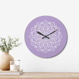 Relógio Grande Elegant Boho Mandala 