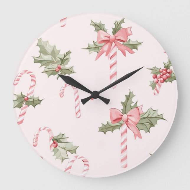 Relógio Grande Elegant Christmas Wall Clock – Festive Winter Time (Frente)