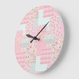Relógio Grande Elegant Pink Floral Wall Clock | Soft Rose Aesthet