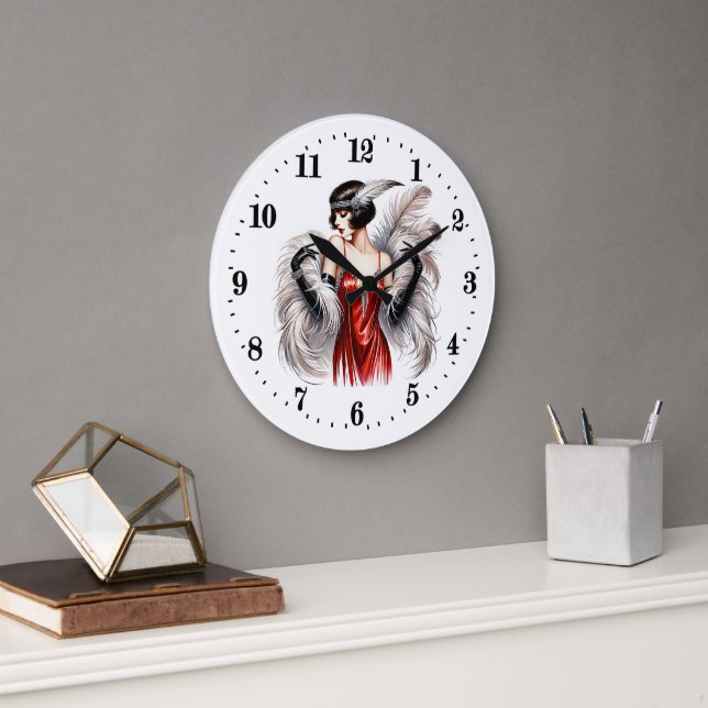 Relógio Grande Elegante Art Deco Lady (Escritório)