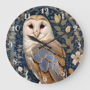 Relógio Grande Elegante Barn Owl William Morris Inspirou Floral