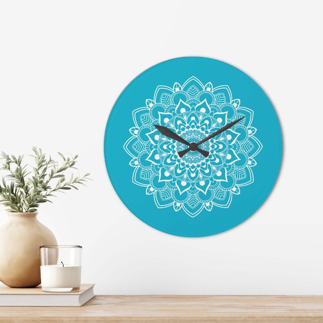 Relógio Grande Elegante Boho Mandala  (Criador carregado)