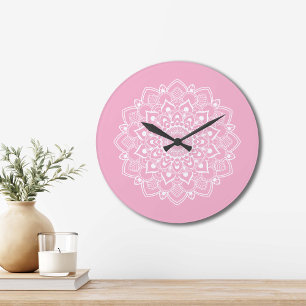 Relógio Grande Elegante Boho Mandala