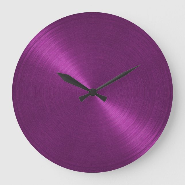 Relógio Grande Elegante Brilho Roxo (Frente)