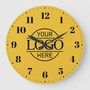 Relógio Grande Elegante Logotipo Empresarial Amarelo Promocional