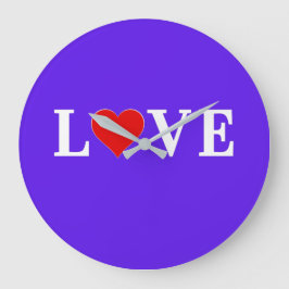 Relógio Grande Elegante moderno de chic do lavanda LOVE