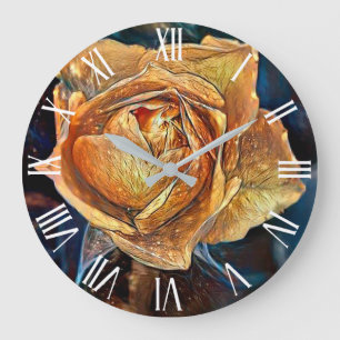 Relógio Grande Elegante Moderno Dourado Rosa