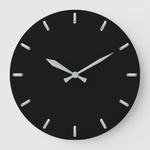 Relógio Grande Elegante Noir do preto do minimalismo das cinzas