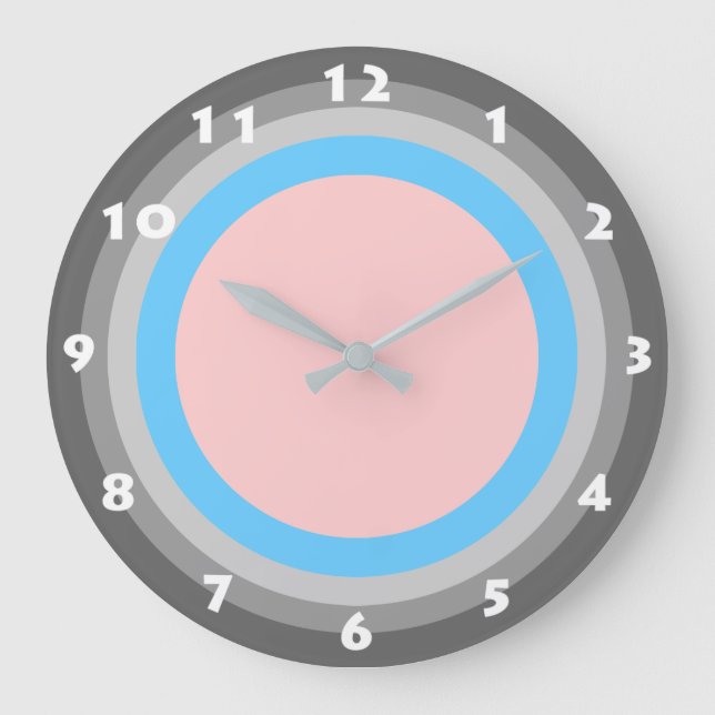 Relógio Grande ELEGANTE PINK E BLUE Wall Clock (Frente)