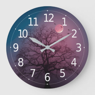 Relógio Grande Elegante Trabalho de arte de Tema de Halloween