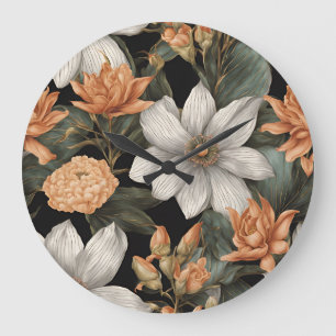 Relógio Grande Elegante Vintage Egípcio Inspirou Padrão Floral