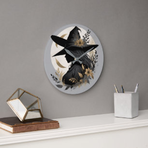 Relógio Grande Elegante Vintage Halloween Bruxa 3 Grande Muralha