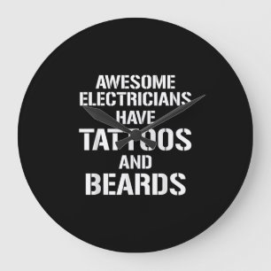 Relógio Grande Elétricos Incríveis De Mens Têm Tatuagens E Barbas