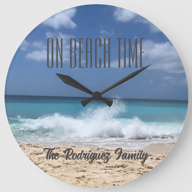 Relógio Grande Em Beach Time Personalizado Family Beach Home (On Beach Time Family Beach Home Clock, Beach House, Summer House Decor, Housewarming Gift)