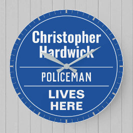 Relógio Grande em Placa de Parede de Policial Dive