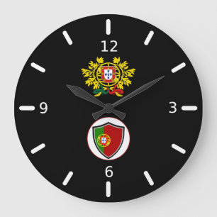 relógio grande emblema de bandeira portuguesa