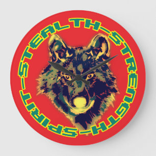 Relógio Grande emblema de lobo