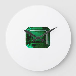 Relógio Grande Emerald Gemstone, May Birthstone, Green Large Cloc