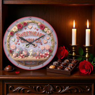Relógio Grande Empresa de Doces Sweetheart no Dia dos Namorados