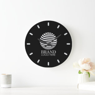 Relógio Grande Empresa de logotipo comercial personalizado preto