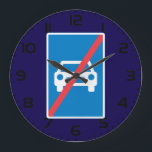 Relógio Grande End of Motorway Traffic Sign<br><div class="desc">Keep track of time with a nod to the rules of the road with this end of motorway traffic sign wall clock. This functional piece of home decor features the iconic blue and red highway symbol as the backdrop, making it a perfect addition to a garage, man cave, office, or...</div>