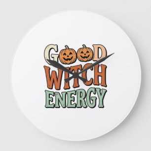 Relógio Grande Energia de Boa Bruxa Design Vetorial Vintage de Ha