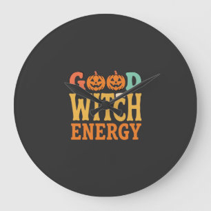 Relógio Grande Energia de Boa Bruxa no Design de Abóbora de Hallo