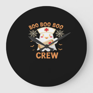 Relógio Grande Enfermeira de Halloween T-Shir Enfermeira de Boo C