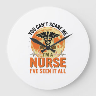 Relógio Grande Enfermeira engraçada de Halloween Design médico vi