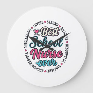Relógio Grande Enfermeira Escolar Sempre Camisa de Desenho de Gra