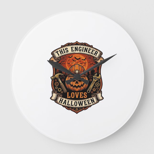 Relógio Grande Engenheiro Ama Abóbora de Halloween Capacete Marte (Frente)