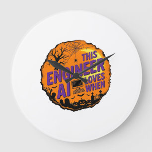 Relógio Grande Engenheiro de Halloween Ama Design de Vetor Vintag