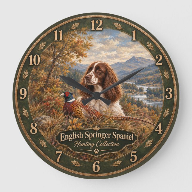 Relógio Grande English Springer Spaniel  (Frente)