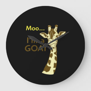 Relógio Grande Engraçada Girafa Moo Eu sou uma cabra